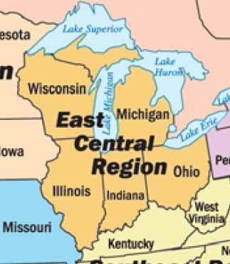 Map of East Central Regional Forum